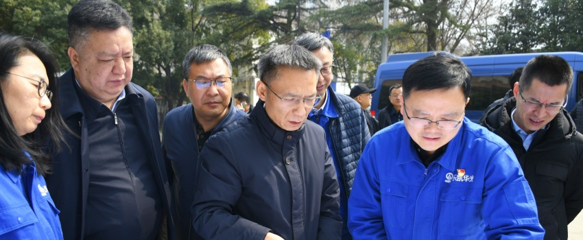 集團(tuán)公司黨組成員、總會(huì)計(jì)師陳林到樂(lè)凱華光調(diào)研